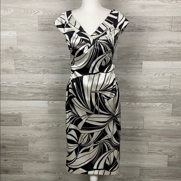 Maggy London A72 Geometric Sheath Formal Dress - Picture 1 of 8